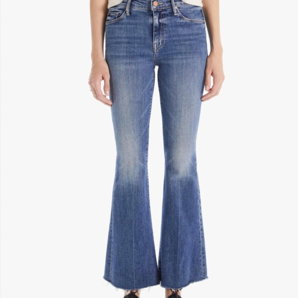 MOTHER Women's Blue Boot Cut Jeans